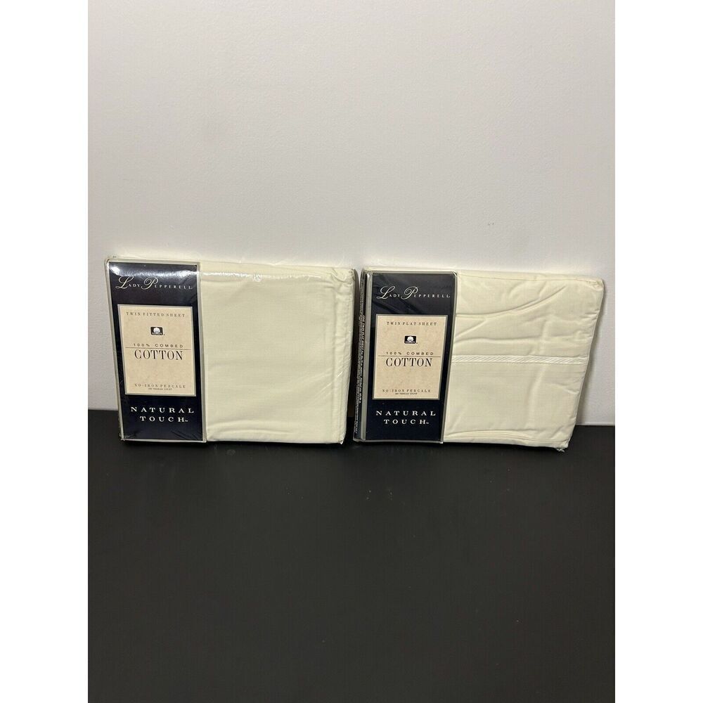 LADY PEPPERELL NO-IRON PERCALE TWIN FITTED and Flat Sheet 180 Thread Count